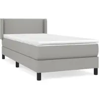 vidaXL Boxspring met matras stof lichtgrijs 80x200 cm
