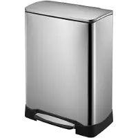 EKO - Neo-Cube recycling pedaalemmer 28+18 liter - Stainless Steel - mat RVS - Prullenbak