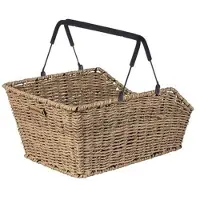 Basil Cento Rattan Look MIK Fietsmand - Achterop - Inclusief Bevestigingssysteem - Lichtbruin