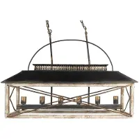 Clayre & Eef hanglamp, 99x30x70 cm, zwart, bruin, ijzer
