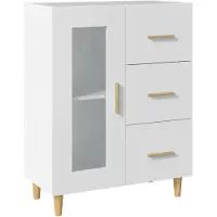 vidaXL Dressoir 69,5x34x90 cm bewerkt hout wit