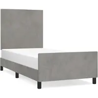 vidaXL Bedframe zonder matras 90x200 cm fluweel lichtgrijs