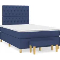 vidaXL Boxspring met matras stof blauw 120x200 cm