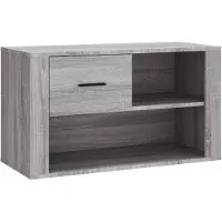 vidaXL - Schoenenkast - 80x35x45 - cm - bewerkt - hout - grijs - sonoma