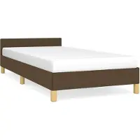 vidaXL Bedframe zonder matras 90x190 cm stof donkerbruin