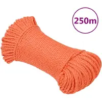 vidaXL Werktouw 3 mm 250 m polypropeen oranje