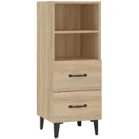 vidaXL Dressoir 34,5x34x90 cm bewerkt hout sonoma eikenkleurig