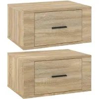 vidaXL Nachtkastjes 2 st wandgemonteerd 50x36x25 cm sonoma eikenkleur