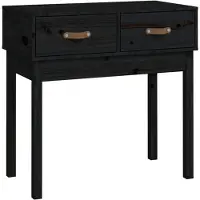 vidaXL Wandtafel 76,5x40x75 cm massief grenenhout zwart