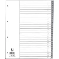 Q-CONNECT numerieke tabbladen, A4, PP, 1-31, met indexblad, grijs 10 stuks
