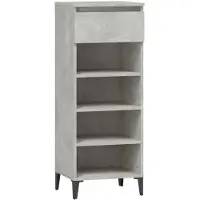 vidaXL Schoenenkast 40x36x105 cm bewerkt hout betongrijs