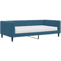 vidaXL Slaapbank met matras 100x200 cm fluweel blauw
