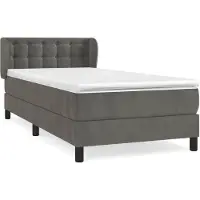 vidaXL Boxspring met matras fluweel donkergrijs 100x200 cm