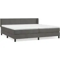 vidaXL Boxspring met matras fluweel donkergrijs 200x200 cm