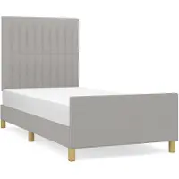 vidaXL Bedframe zonder matras 100x200 cm stof lichtgrijs