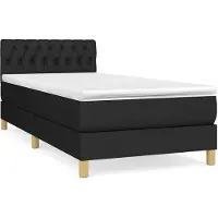 vidaXL Boxspring met matras stof zwart 90x190 cm