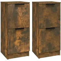 vidaXL Dressoirs 2 st 30x30x70 cm bewerkt hout gerookt eikenkleurig