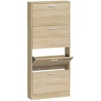 vidaXL Schoenenkast 59x17x150 cm bewerkt hout eikenkleurig