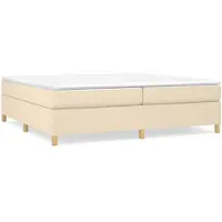 vidaXL Boxspring bed stof crèmekleurig 200x200 cm