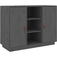 vidaXL Dressoir 100x40x75 cm massief grenenhout grijs