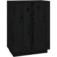 vidaXL Dressoir 60x35x80 cm massief grenenhout zwart