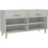 vidaXL Schoenenkast 102x35x55 cm bewerkt hout betongrijs
