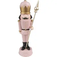 Clayre & Eef Kerstdecoratie Notenkraker 17 cm Roze Polyresin Roze