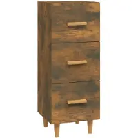 vidaXL Dressoir 34,5x34x90 cm bewerkt hout gerookt eiken