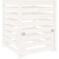 vidaXL Compostbak 63,5x63,5x77,5 cm massief grenenhout wit
