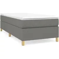 vidaXL Boxspring bed 90x190 cm stof donkergrijs