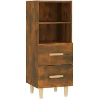 vidaXL Dressoir 34,5x34x90 cm bewerkt hout gerookt eikenkleurig