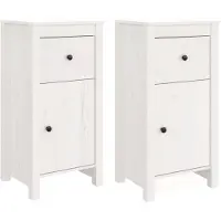 vidaXL Dressoirs 2 st 40x35x80 cm massief grenenhout wit