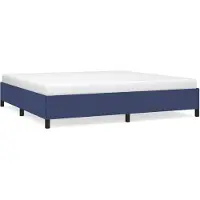 vidaXL Bedframe zonder matras stof blauw 200x200 cm