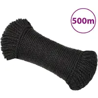 vidaXL Werktouw 8 mm 500 m polypropeen zwart