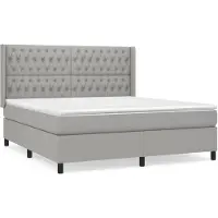 vidaXL Boxspring met matras stof lichtgrijs 180x200 cm