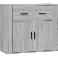 vidaXL Dressoir 80x33x70 cm bewerkt hout grijs sonoma eikenkleurig