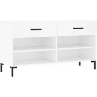 vidaXL Schoenenbank 102x35x55 cm bewerkt hout wit