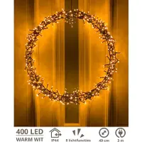 Zenzee Kerstkrans - 400 LED - Ø49 cm - Warmwit - L - Kersthanger - Lichtkrans - Kerstdecoratie - Kerstversiering - Kerst