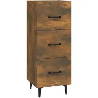 vidaXL Dressoir 34,5x34x90 cm bewerkt hout gerookt eiken