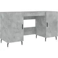 vidaXL Bureau 140x50x75 cm bewerkt hout betongrijs