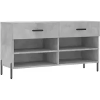 vidaXL Schoenenbank 102x35x55 cm bewerkt hout betongrijs