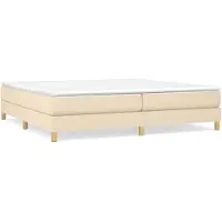 vidaXL Boxspring met matras stof crèmekleurig 200x200 cm