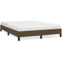 vidaXL Bedframe zonder matras, donkerbruin, 140x200 cm, met stoffen bekleding