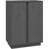 vidaXL Dressoir 60x35x80 cm massief grenenhout grijs