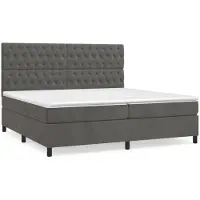 vidaXL Boxspring met matras fluweel donkergrijs 200x200 cm