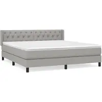 vidaXL Boxspring met matras stof lichtgrijs 160x200 cm
