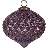 Clayre & Eef Kerstbal Ø 13x11 cm Paars Glas Kerstboomversiering Paars Kerstboomversiering