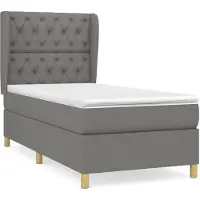 vidaXL Boxspring met matras stof donkergrijs 80x200 cm