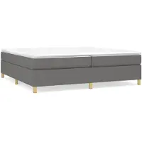 vidaXL Boxspringbedframe, donkergrijs, 200x200 cm, gestoffeerd