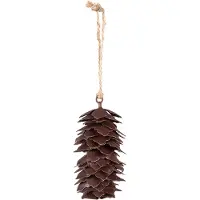 Clayre & Eef Hanger Dennenappel 11 cm Bruin Ijzer Woondecoratie Bruin Woondecoratie